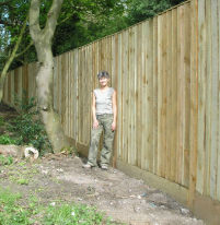 Custom built close board fence construction