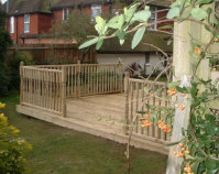 Gardens designed with decking.