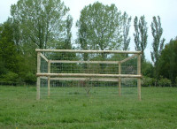 Essential protection for a young oak tree growing in a field for horses.