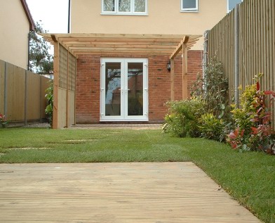 A clean cut deck flows beautifully into lawn.