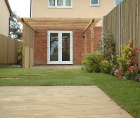 A clean cut deck flows beautifully into lawn.