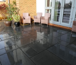 Silver, grey, blue granite