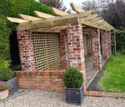 Reclaimed bricks for the piers
